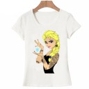 Camiseta de mujer con estampado de princesas 4