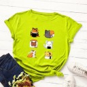 Camiseta de mujer con estampado de sushi y gato 11 Camiseta de mujer con estampado de sushi y gato 11