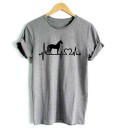 Camiseta de mujer con estampado - Latido del corazón y caballo J1797 1
