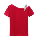 Camiseta de mujer con pedrería A1327 6 Camiseta de mujer con pedrería A1327 6