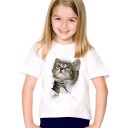 Camiseta de niña con gato en 3D J605 4