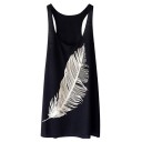 Camiseta de tirantes de mujer con plumas 3
