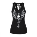 Camiseta de tirantes para mujer con estampado de calaveras 3