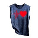 Camiseta de tirantes para mujer con estampado de corazones 4