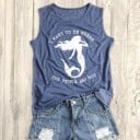 Camiseta de tirantes para mujer con estampado de sirena 1