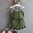 Camiseta de tirantes y pantalones cortos para niñas L1203 4