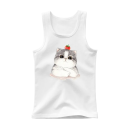 Camiseta de verano sin mangas para niñas 100% algodón Camiseta de un solo color con dibujo de gato Top de princesa para niños Camiseta suave y cómoda en varios colores 5