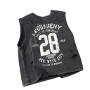 Camiseta de verano sin mangas para niño 100% algodón Perforada transpirable con estampado y texto Camiseta deportiva estilosa de varios colores 1