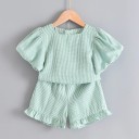 Camiseta e calções para menina L1187 1