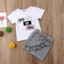 Camiseta e saia para meninas L1306 2