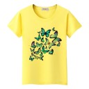 Camiseta feminina com estampado de borboletas 2