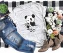 Camiseta feminina com estampado de panda B373 7