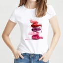 Camiseta feminina com estampado de verniz 13