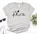Camiseta feminina com símbolo vegan 4
