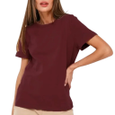 Camiseta holgada de manga corta para mujer, cuello redondo, informal, cómoda y de moda para uso diario. 11