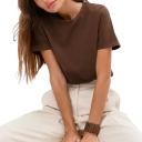 Camiseta holgada de manga corta para mujer, cuello redondo, informal, cómoda y de moda para uso diario. 7