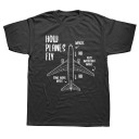 Camiseta masculina com estampagem de avião T2203 1