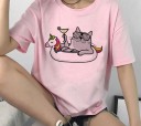 Camiseta mujer con estampado de gato B360 10 Camiseta mujer con estampado de gato B360 10