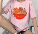 Camiseta mujer con estampado de gato B360 22