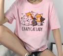 Camiseta mujer con estampado de gato B360 24 Camiseta mujer con estampado de gato B360 24