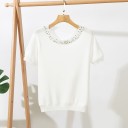 Camiseta mujer con perlas A1317 4