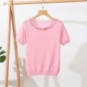 Camiseta mujer con perlas A1317 5