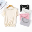 Camiseta mujer con perlas A1317 1