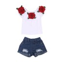 Camiseta niña rosas y short 1