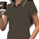 Camiseta Polo Mujer de Manga Corta Cuello en V con Botones Sólida de Poliéster Cómoda Elegante Casual Top de Verano y Primavera 11