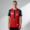 Camiseta roja de hombre con mangas cortas y el número 93 en la espalda y en el pecho con mangas negras y cuello redondo para aficionados 3