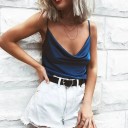 Camiseta sin mangas brillante para mujer 5