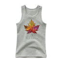 Camiseta sin mangas de algodón para niños con estampado de hoja Camiseta de un solo color con escote redondo Top de verano cómodo para niños y niñas Varios colores 5