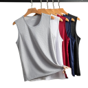 Camiseta sin mangas deportiva para hombre Diseño de un solo color Escote redondo Poliéster transpirable Material funcional ligero Para fitness y correr 5