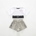 Camiseta, top e calções para menina L1330 5