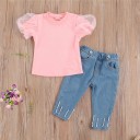 Camiseta y jeans niña L1443 2