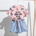 Camiseta y pantalón corto niña L1236 2