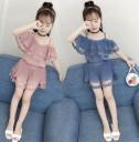 Camiseta y pantalón corto niña L1404 1