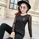 Camisola brilhante de mulher com mangas compridas B291 2