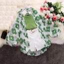 Camisola, camisa e calções femininos 5