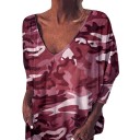 Camisola camuflada de mulher com mangas longas 2