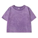 Camisola crop rosa para mulheres Top curto com mangas curtas Estilo streetwear Corte confortável Material de algodão Moda de verão 7