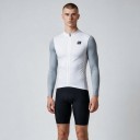Camisola de ciclismo de manga longa com fecho de correr completo, mangas de cor contrastante e gola baixa para bicicleta de estrada 3