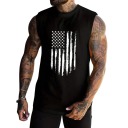 Camisola de Homem com Decote Redondo e Estampa da Bandeira Americana em Poliéster 1