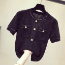 Camisola de malha feminina com bolsos 5