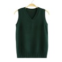 Camisola de malha feminina com decote em V sem mangas em poliéster e algodão com bainha canelada para uso diário e sobreposições 8