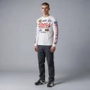 Camisola de motocross e t-shirt desportiva de manga longa com estampado colorido no peito e nas mangas em branco para andar de moto 3