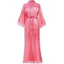Camisola de senhora com renda Camisola leve e elegante com brilho sedoso Laço com cordão Camisola luxuosa e confortável em poliéster 7