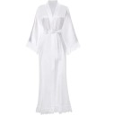 Camisola de senhora com renda Camisola leve e elegante com brilho sedoso Laço com cordão Camisola luxuosa e confortável em poliéster 1