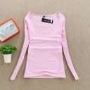 Camisola elástica feminina de manga longa 6