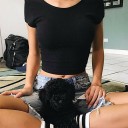 Camisola feminina com costas à mostra 2